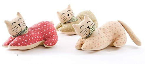 AVENUELAFAYETTE Cale Porte - Bloque Porte Chat Tissu (Beige - Droite)