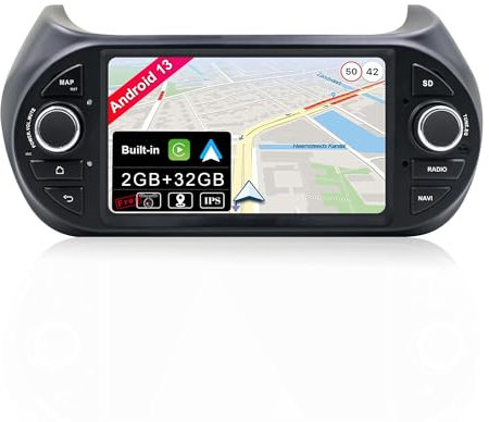 JOYX Android 13 Autoradio Passt für Fiat Fiorino/Qubo/Citroen Nemo/Peugeot Bipper | Rückfahrkamera Canbus KOSTENLOS | 7 Zoll 2G+32G | GPS 1 Din | MIT Lenkradsteuerung Dab 4G WiFi Carplay BT Mirrorlink