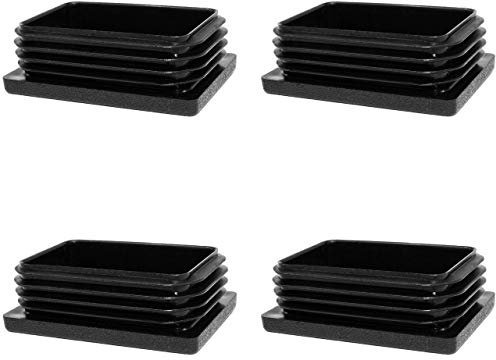 Enkotrade 4 Stück Lamellenstopfen für Rechteckrohre, 80x40 mm, Rohrabdeckung aus hochwertigem Polyethylen Kunststoff, Stopfen, Endstopfen, Kappen, Gleiter | Rohrstopfen Rechteckig