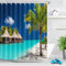 LB Duschvorhang Tropische Insel 150X200CM Palme Ozean Strand Bad Vorhänge mit Vorhanghaken Polyester Wasserdicht Anti Schimmel Badezimmer Vorhang