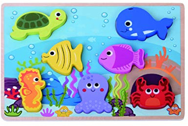 Jumini Wooden Chunky Puzzle – Eco-Friendly Toy for Toddlers, 1 year, 12 months+ Sustainably Sourced Wood, Non-Toxic Paint, UK Safety Tested