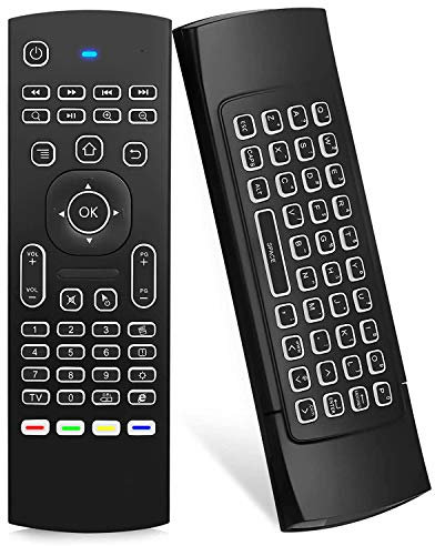 Air Mouse Remote MX3 Pro with Backlit, Rock&Rown 2.4G Air Remote with Wireless Keyboard,Backlit and Key-Learning Function, Best for Android TV/Box/PC/Android Projector/HTPC/Xbox/Raspberry Pi