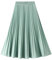 FEOYA Faltenrock Lang für Mädchen Damen Chiffon Plissee Rock Damen Mittellange Midi Faltenröcke Hellgrün A Linien Röcke Elastische Hohe Taille Gefaltete Rock Sommer Strandrock Festlich Rock Cocktail