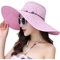 Lanzom Chapeau de paille pliable à large bord souple pour femme avec protection UPF 50+, taille unique