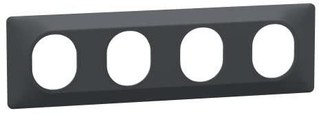 Schneider Electric - Ovalis - Plaque de finition - 4 postes Horizontal - entraxe 71 mm - Anthracite - S340708