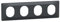 Schneider Electric - Ovalis - Plaque de finition - 4 postes Horizontal - entraxe 71 mm - Anthracite - S340708