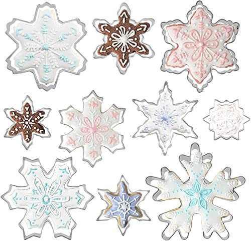 Mini tagliapasta per biscotti in acciaio inox, in acciaio inox, per biscotti, biscotti e fondente (fiocco di neve)