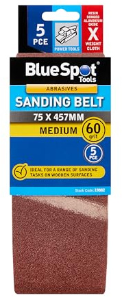 Blue Spot Tools 5 PCE 60 Grit 75 X 457MM Sanding Belt