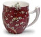 TeaLogic Teebecher Tasse Tara - Becher Teetasse mit Blütenmotiv - Fine Bone China (350 ml)
