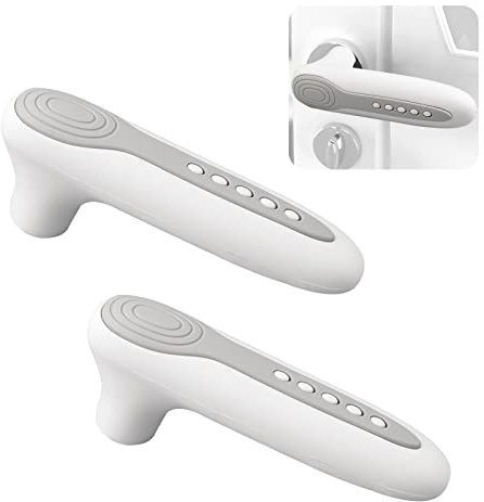 UFURMATE Door Handle Covers, 2Pcs Door Knob Covers Silicone Door Handle Glove Covers Anti-Static Safety Door Knob Protector for Flat Square Door Levers