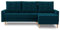 Ecksofa Lena 227x148 mit schlaffunktion und Bettaksen - Klassisch Design - Eckcouch mit Stauraum - Auffälliger Kronos Stoff - Kissen - Holzfüße - Auswahl an Farben (Kronos 04 RECHTS)