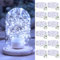 btfarm 12 Pack-3 Modes Fairy Lights Battery Operated, 2M 20LED Small String Lights Battery Powered IP65 Waterproof Silver Wire Mini Fairy Lights Indoor Outdoor for Jars, Christmas, Party, Cool White
