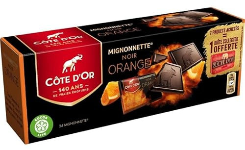 CÔTE D'OR Mignonnette Chocolat Noir Orange - 240G de Pur Plaisir Gourmand, Savoureux et Intense - Confiseries de Chocolat de Qualité Supérieure. - Lot De 3 - Vendu Par Lot