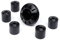 MOTO NOSTRA Abdeckkappen Set Radmutter/Felge D=35mm CNC, schwarz glänzend kompatibel für Vespa ET2, ET4, GT, GTL, GTS, GTV, LX, LXV, S, Piaggio Fly, Hexagon, Liberty, MP3, Sfera