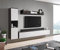 MINIO go for it - Wohnwand Parma, 3-Teilig Set, Hängend oder Stehend, Highboard, Lowboard, Wandboard, Laminierte Spannplatte, Farbe: Graphit Matera/Weiß Hochglanz
