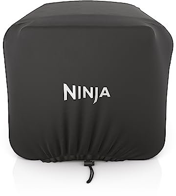 Ninja XSKOCVR Premium Cover, Compatible Woodfire Outdoor Oven (OO100 series), Adjustable Drawstrings, UV and Water-Resistant, Lightweight, Black, 18.9'' x 17.9'' x 15.16
