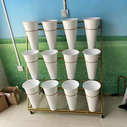 Rustikaler Pflanzenständer für drinnen und draußen, mit Rädern, Blumenregale aus Eisen, abgestuftes Eckregal für Pflanzgefäße für die Pflanzenpräsentation im Garten, Balkon, Terrasse, Wohnzi