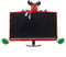 EpheyFIF Computer Monitor Cover, Weihnachten LCD Display Bumper Case Cover Decor Computer PC TV Monitor Vlies Bildschirm Monitor Winter Urlaub Dekor Rot