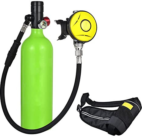 CUNTO BUTXET Mini réservoir de plongée 1 L, Bouteille d'oxygène Rechargeable Portable avec équipement de plongée sous-Marine de 15 à 20 Minutes, kit de réservoir de plongée pour l'exploration