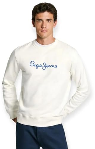 Pepe Jeans Herren New Joe Crew Sweatshirt, Weiß (Off-White), XXL