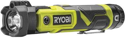 RYOBI 4 V USB Akku-Taschenlampe RLP4-0, schwenkbar, Lumen 640, ohne Akku und Ladekabel