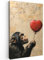 MuchoWow© Leinwand 40x60 cm Deko Schlafzimmer Aesthetic Leinwandbilder Wohnzimmer Gemälde Foto Geschenk Living Room Decoration Street art - Chimpanzee - Tiere - Ballon - Graffiti - Banksy