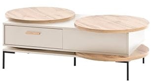 Schildmeyer Looks by Wolfgang Joop Couchtisch, Eiche Landhaus/cremebeige, Holzwerkstoff, 128.2 x 76 x 41.1 cm, 701826