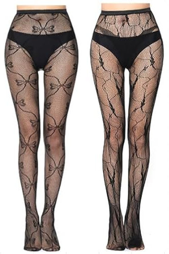 Clundoo Medias Rejilla Mujer,Mujeres Sexy Elástico Medias Medias Mujer, Cintura Alta Medias de Rejilla Pantimedias Elástico para Halloween Fiesta de Carnaval