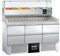 GGM Gastro | POG147ND#3#SBG1212#AGG143ND | Pizzakühltisch PREMIUM - 1400x700mm - mit 6 Schubladen 1/2 - inkl. Kühl-Aufsatzvitrine mit GN 1/4
