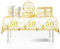 41Pcs White Gold Happy 50th Birthday Party Tableware Set - Plastic Table Cloth, Paper Plates, Napkins, Disposable Tableware Kit for Men & Women
