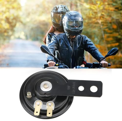 Universal Laut Horn Hupe 12V, Motorrad Horn 12V, Signalhorn für Motorrad, Fahrzeug Auto LKW Moped Roller Scooter Schwarz beschichtetes Metall, verwendet für Motorräder und Fahrzeuge