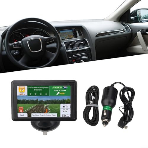 Car Sat Nav, 5 Inch GPS Navigator Touchscreen, Live Traffic Map For Car Truck Navigation, UK Ireland Maps Lifetime Update, Hands- Calling and Driver Alarm