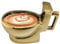Hperu Tasse de toilette tasse de toilette Masse en céramique 12oz Poop Mug Novelet Top top tasse de café tasse de boisson avec caca caché à l'intérieur du bâillon pour farce avril Fool's Day Golden