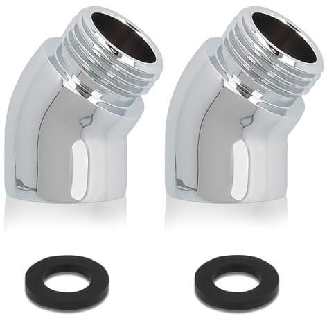 Handbrause Adapter, 2 Stück Winkelstück für Duschkopf mit 2 Dichtungsringe Duschschlauch Adapter Duschkopf Winkel 145 Grad für Hahnverlängerung (Kupfer)