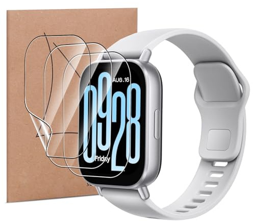 3 Piezas Protector de Pantalla Xiaomi Redmi Watch 5 Active/Redmi Watch 5 Lite, TPU Película de Flexible con Marco de Instalación, Alta Definición y Alta Sensibilidad con 3D Cobertura Completa