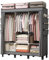LOEFME Kleiderschrank 172 x 130 x 45 cm für Schlafzimmer, Neuer Basic-Design-Stoffschrank mit 2 Hängestangen und 18 Seitentaschen, Stoff-Kleiderschrank, günstiger Klappschrank, Grau