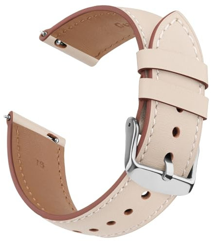 AK für Garmin Venu 3S Armband/Venu 2S Armband Damen Herren, Weich Leder Uhrenarmband 18mm für Garmin Vivoactive 4S/ Forerunner 265S 255S/ Vivomove 3S Ersatzarmbänder