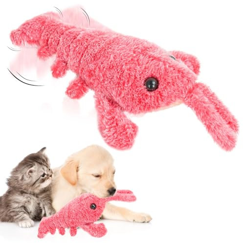 TZQFROCE Katzenspielzeug Interactive Dog Toy Elektrisch Hummer zur Selbstbeschäftigung Haustier Kauspielzeug Interaktives Hundespielzeug Geeignet für Katzen, Hunde, Haustiere