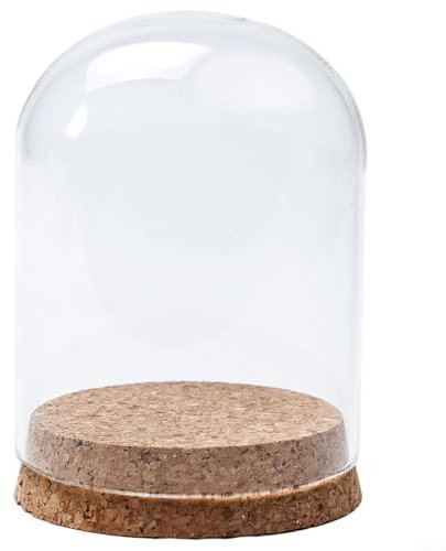Entgoinggo Copertura a cupola in vetro, cupola in vetro con base in sughero, bottiglie trasparenti per piante grasse, vaso da fiori decorativo per la tavola, per Natale e la decorazione della casa (8