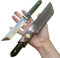 Obespina Couteau Artisanal Lame Acier Martelé Damas Tanto Style Japonais Camping Edc Chasse Pour Collection Cadeau Homme