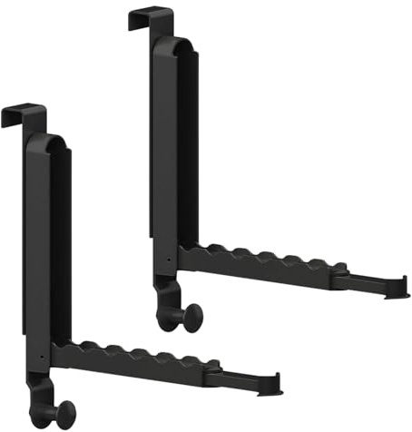 Fuikupe 2 Stück Türgarderobe klappbar, Türhaken Klappbar mit 6 Kleiderbügel und ausziehbare Verlängerungen, zum Einhängen für Türen Mit Einer Dicke Von Weniger Als 4,6cm (Schwarz)