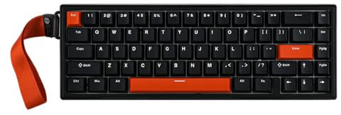 EPOMAKER HE68 Tastiera da Gioco Magnetica Cablata, Frequenza di Polling 8K, Latenza 0,125ms, Retroilluminazione RGB, Gasket-Mount, da USB-A a C, Portatile per Mac/PC/PS/Switch (Nero Rosso)