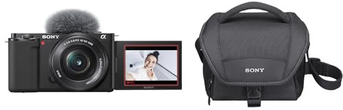 Sony Alpha ZV-E10L | APS-C Mirrorless interchangable-lens vlog camera with 16-50mm lens + LCSU11B camera case