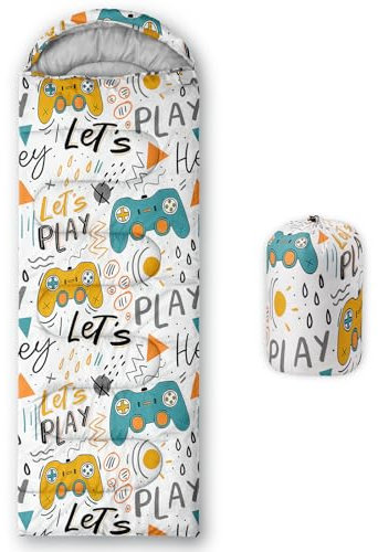 HOSIMA Schlafsäcke,Kaltwetter-Mumienschlafsack für Erwachsene,Mädchen,Jungen,Wasserdicht,Herren für warmes Camping, Wandern, Outdoor, Reisen, Jagd, mit Kompressionsbeuteln(Gamepad-A)