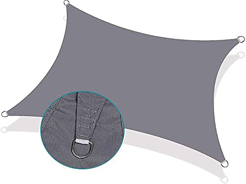 Wasserfestes Falt-Sonnensegel für Garten, Terrasse und Carport, für Blöcke Carport, 5 x 7 m, grau