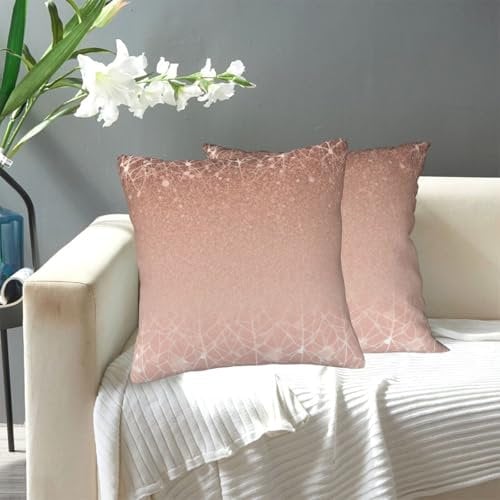 LDTVSFZQ Blush Rose Gold Throw Pillow Cover 12X12 Modern Decorative Square Pillowcases Soft Cozy Cushion Cover for Couch Cushion Sofa Bedroom Home Decoration
