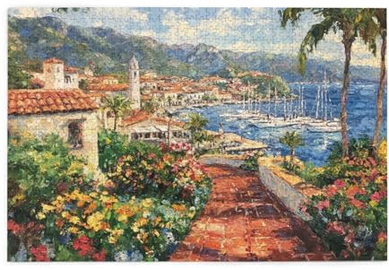 Puzzle 1500 Teile Stadt, Landschaft Holz XXL Puzzle Erwachsene mit Schachtel und Poster, Schwierige, Herausfordernde und Interessant Spiele für Anfänger, Männer/Frauen Wohndekoration Geschenke 1T-858