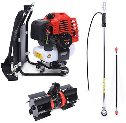 Desbrozadora de gasolina portátil de 43 CC de 2 tiempos con motor 8500 rpm 1,7 HP con rueda antimalezas, rueda de tracción 2 T, para jardinería, parques y tierras agrícolas