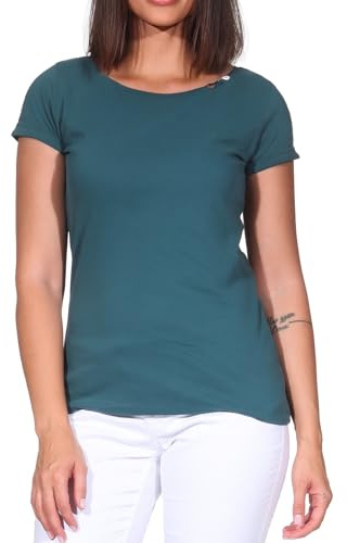 Ragwear Fllorah GOTS Top Damen (DE/NL/SE/PL, Alphanumerisch, L, Regular, Regular, Ocean Green)