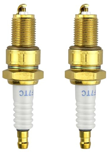 Lunhoo 2 Pcs F7TC Spark Plug, Gasoline Engine Spark Plug Replacement for Lawn Mowers, Chainsaws, Pumps, Sprayers, Generator, ATV Dirt Bike, Go Kart